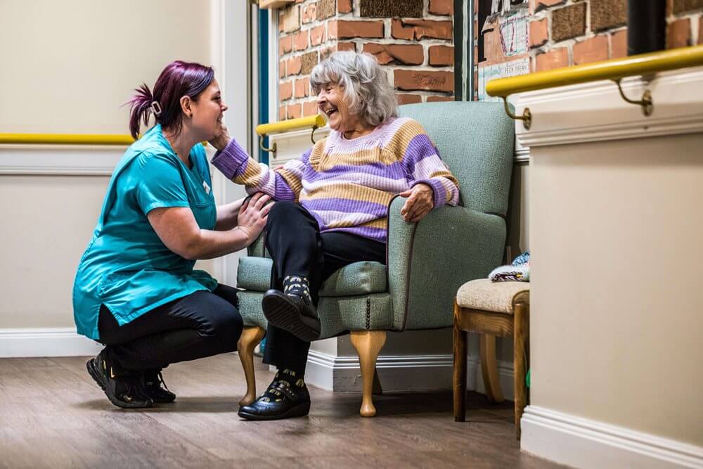 Armstrong House - Armstrong House resident and carer