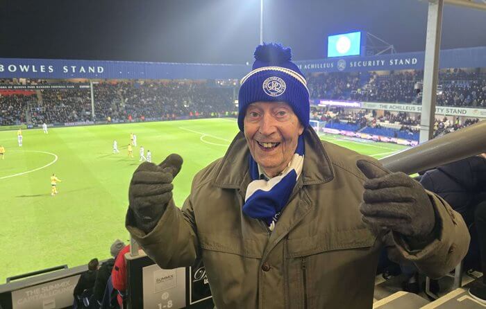 Peter scored big when he returned to watch his favourite football team.